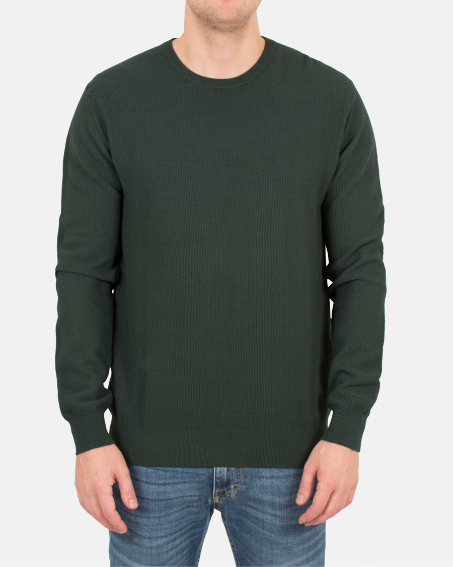 Herre | Gensere | Tiger of Sweden | Matias Waffle Crew Neck Nobel Green