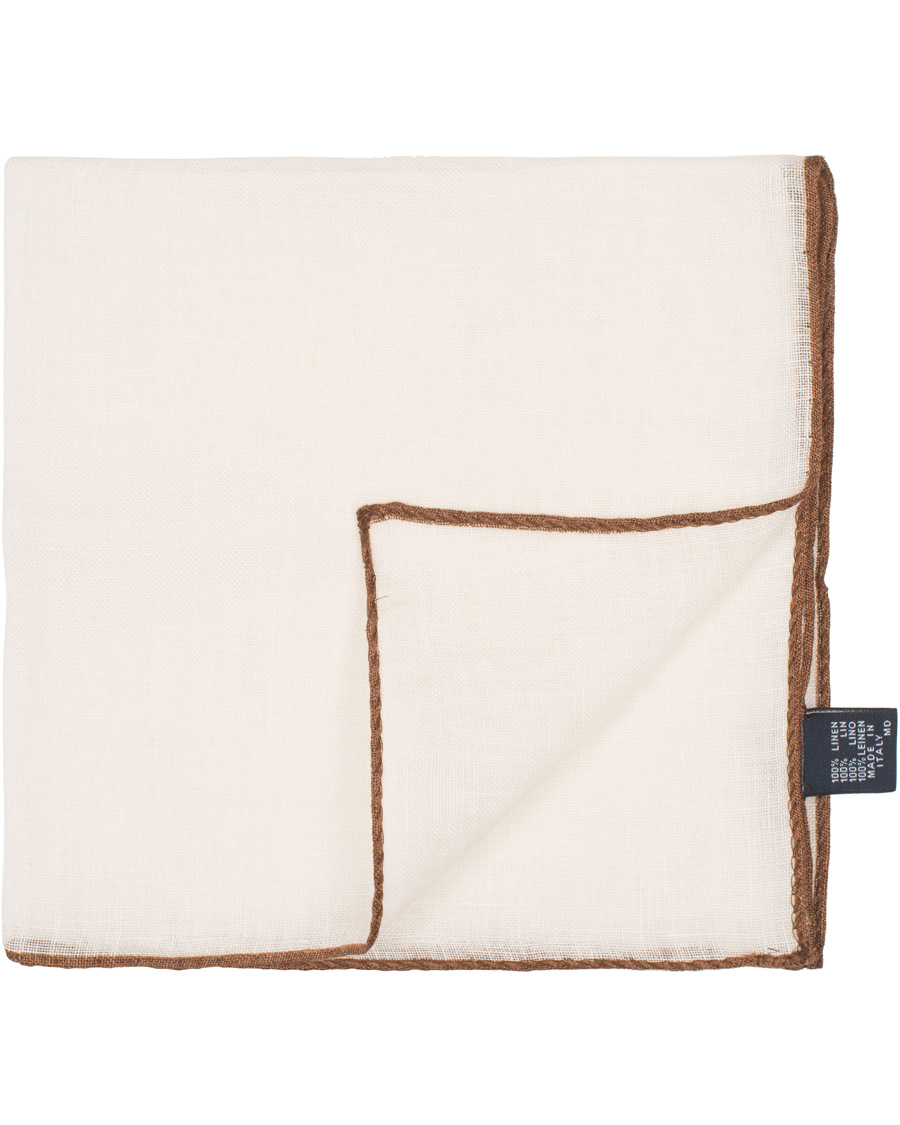 Herre | Drake's Linen Shoestring Pocket Square White | Drake's | Linen Shoestring Pocket Square White