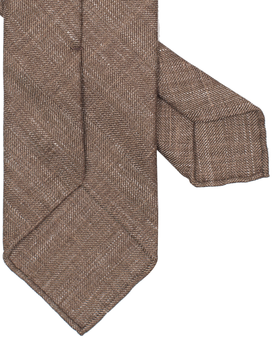 Herre | Drake's Herringbone 8 cm Tie Brown | Drake's | Herringbone 8 cm Tie Brown