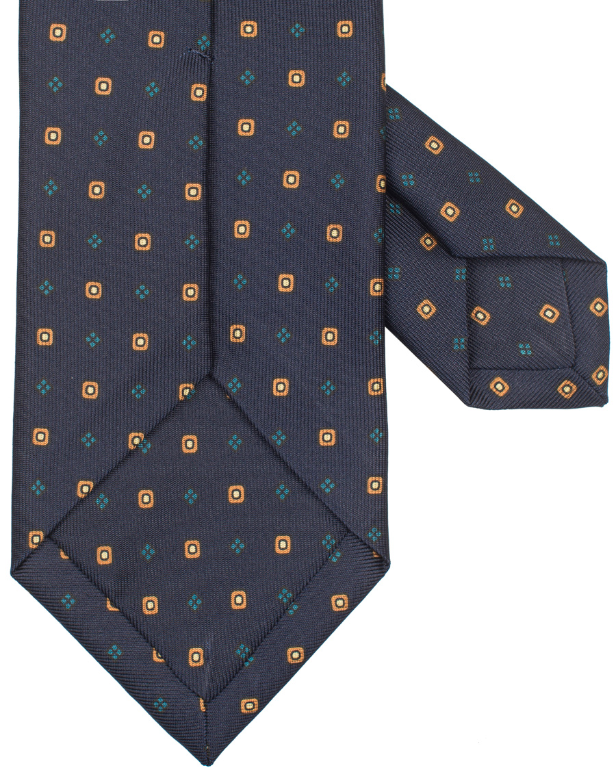 Herre | Drake's Silk Micro Print 8 cm Tie Navy | Drake's | Silk Micro Print 8 cm Tie Navy