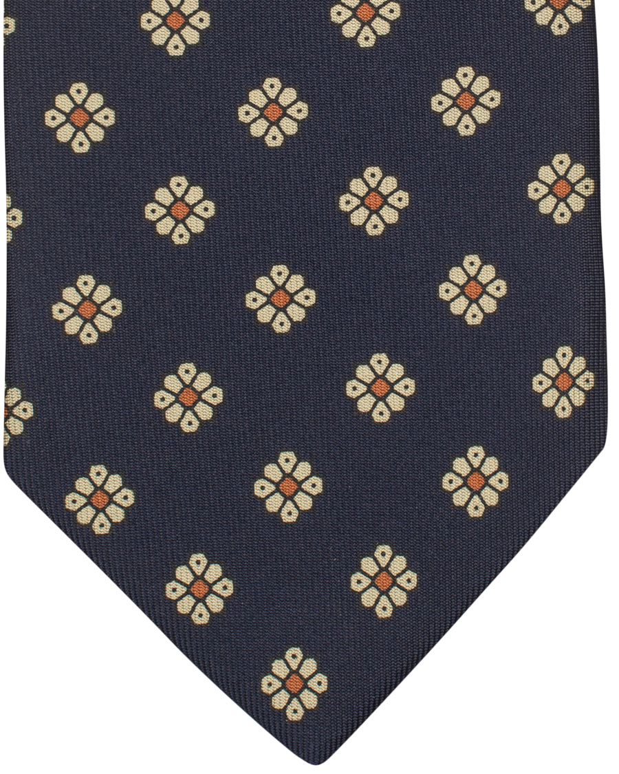Herre | Drake's Silk Medallion 8 cm Tie Navy | Drake's | Silk Medallion 8 cm Tie Navy