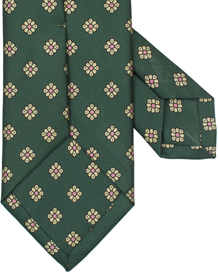 Herre | Drake's Silk Medallion 8 cm Tie Green | Drake's | Silk Medallion 8 cm Tie Green