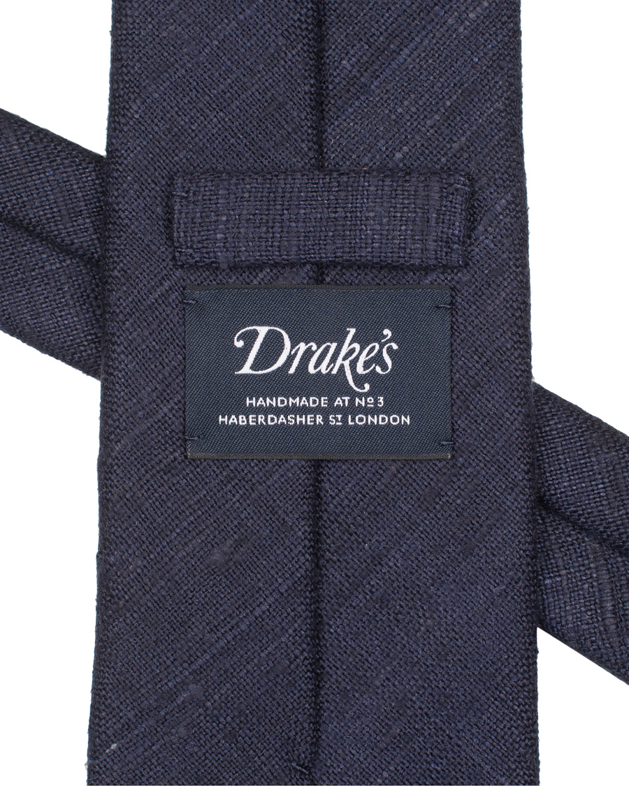 Herre | Drake's Silk Plain 8 cm Tie Navy | Drake's | Silk Plain 8 cm Tie Navy