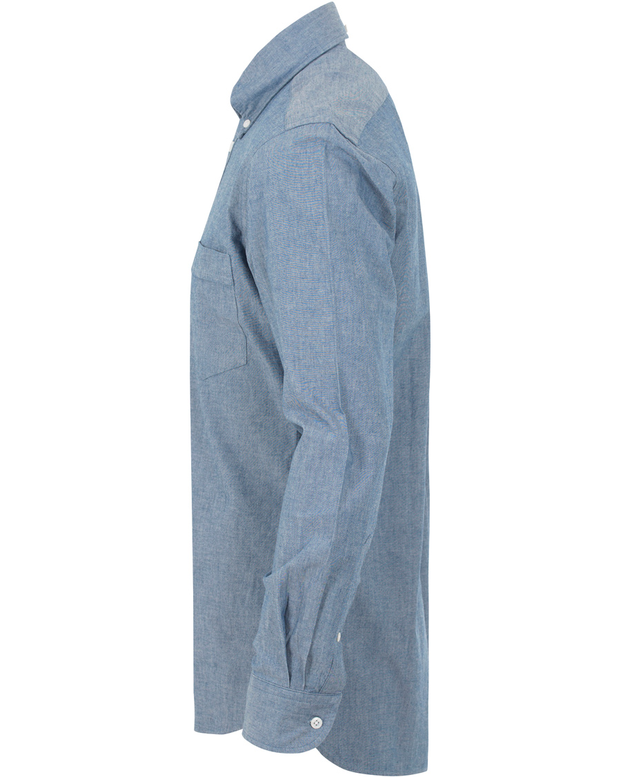 Herre | Skjorter | Drake's | Popover Chambray Shirt Blue