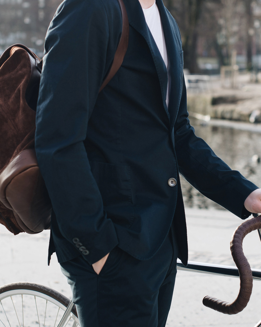 Herre | Dressjakker | Oscar Jacobson | Einar Stretch Cotton Patch Pocket Navy