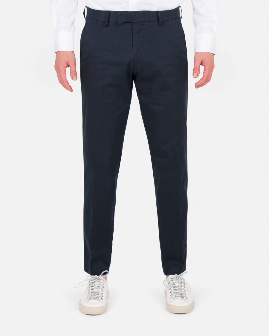 Herre | Bukser | Oscar Jacobson | Denzel Stretch Cotton Trousers Navy