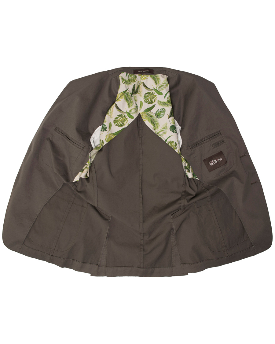 Herre | Dressjakker | Oscar Jacobson | Einar Stretch Cotton Patch Pocket Olive Green