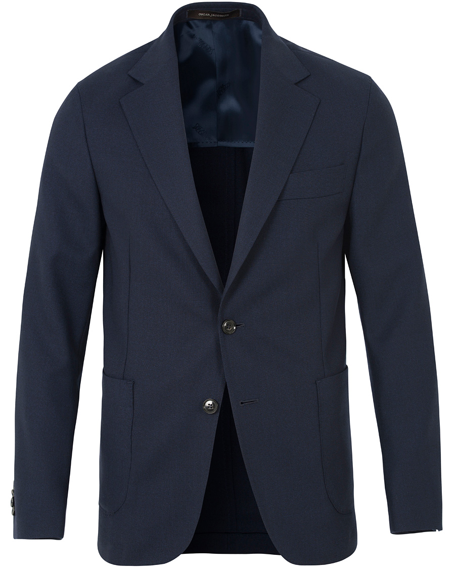 Herre | Dressjakker | Oscar Jacobson | Epic Jersey Unconstucted Wool Stretch Blazer Navy