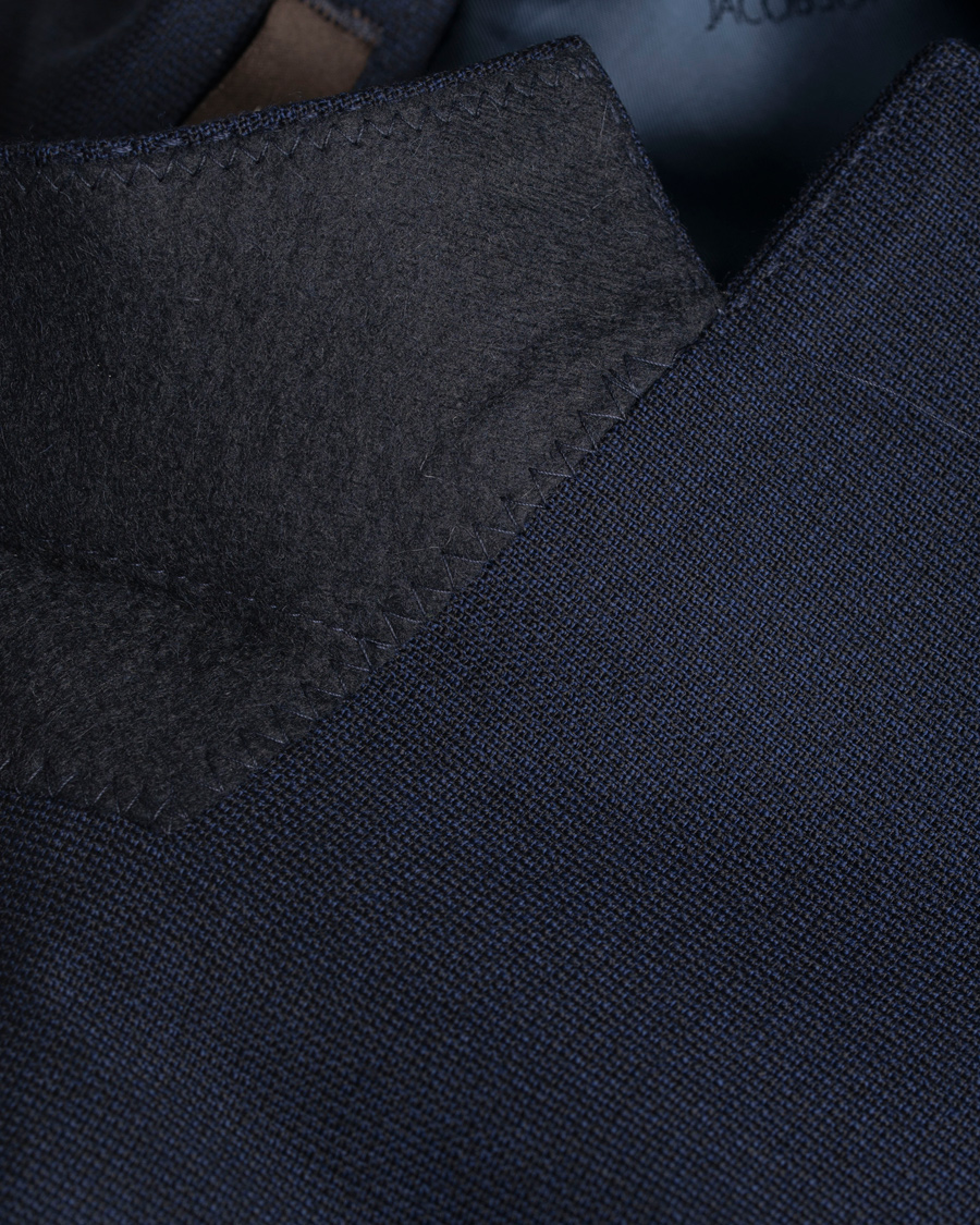 Herre | Dressjakker | Oscar Jacobson | Epic Jersey Unconstucted Wool Stretch Blazer Navy