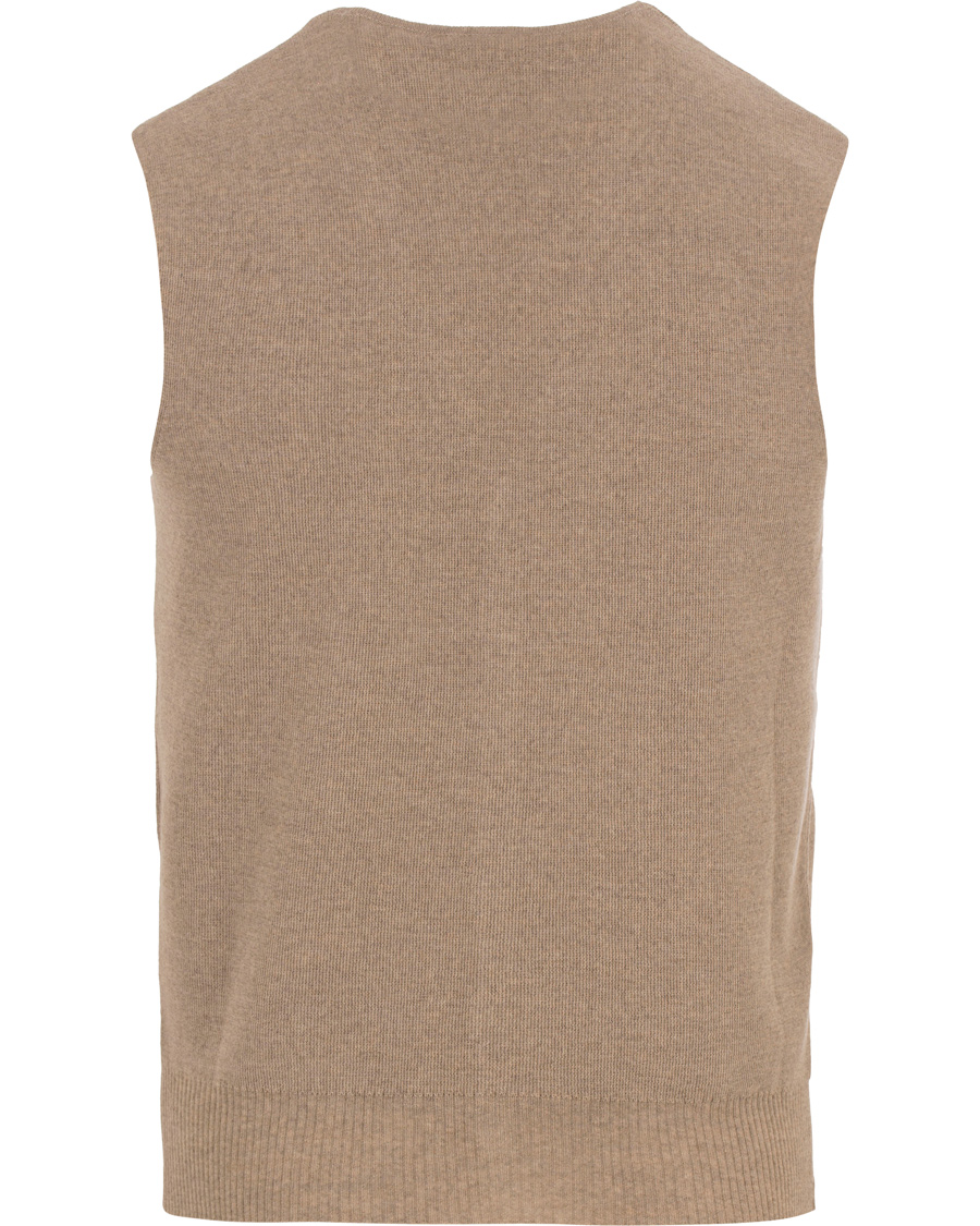 Herre | Gensere | Oscar Jacobson | Tailor Extrafine Merino Wool Waistcoat Beige