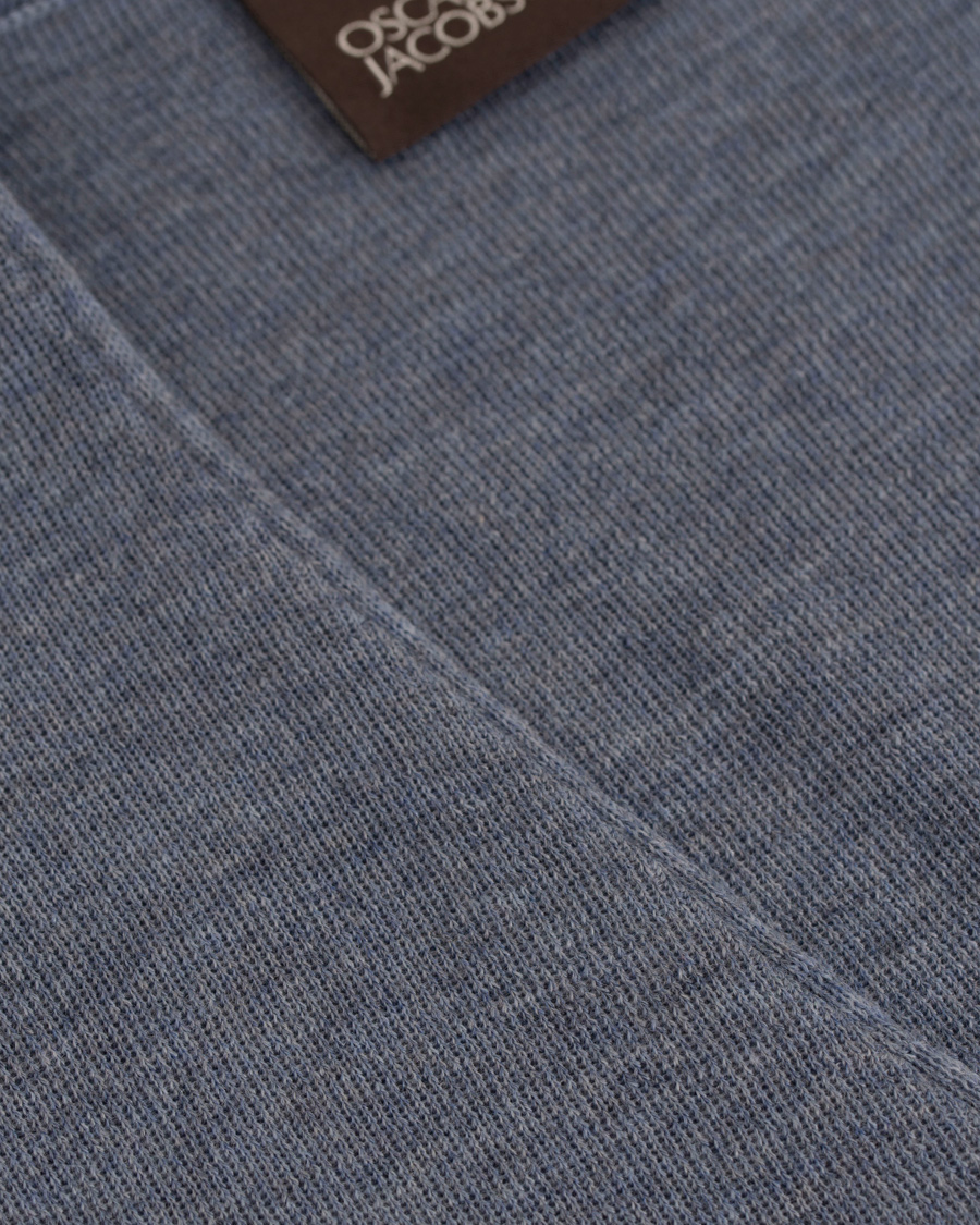 Herre | Gensere | Oscar Jacobson | Tailor Extrafine Merino Wool Waistcoat Blue Melange