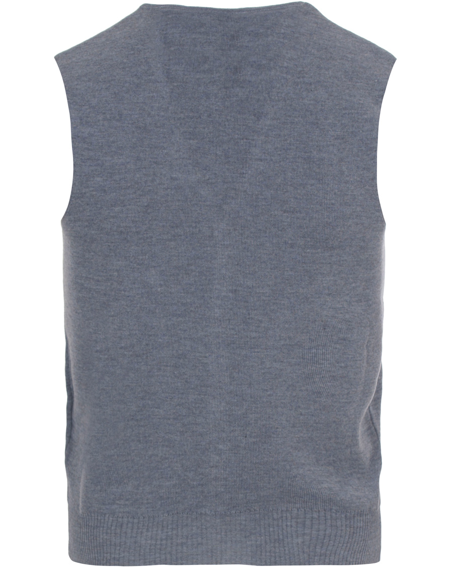 Herre | Gensere | Oscar Jacobson | Tailor Extrafine Merino Wool Waistcoat Blue Melange