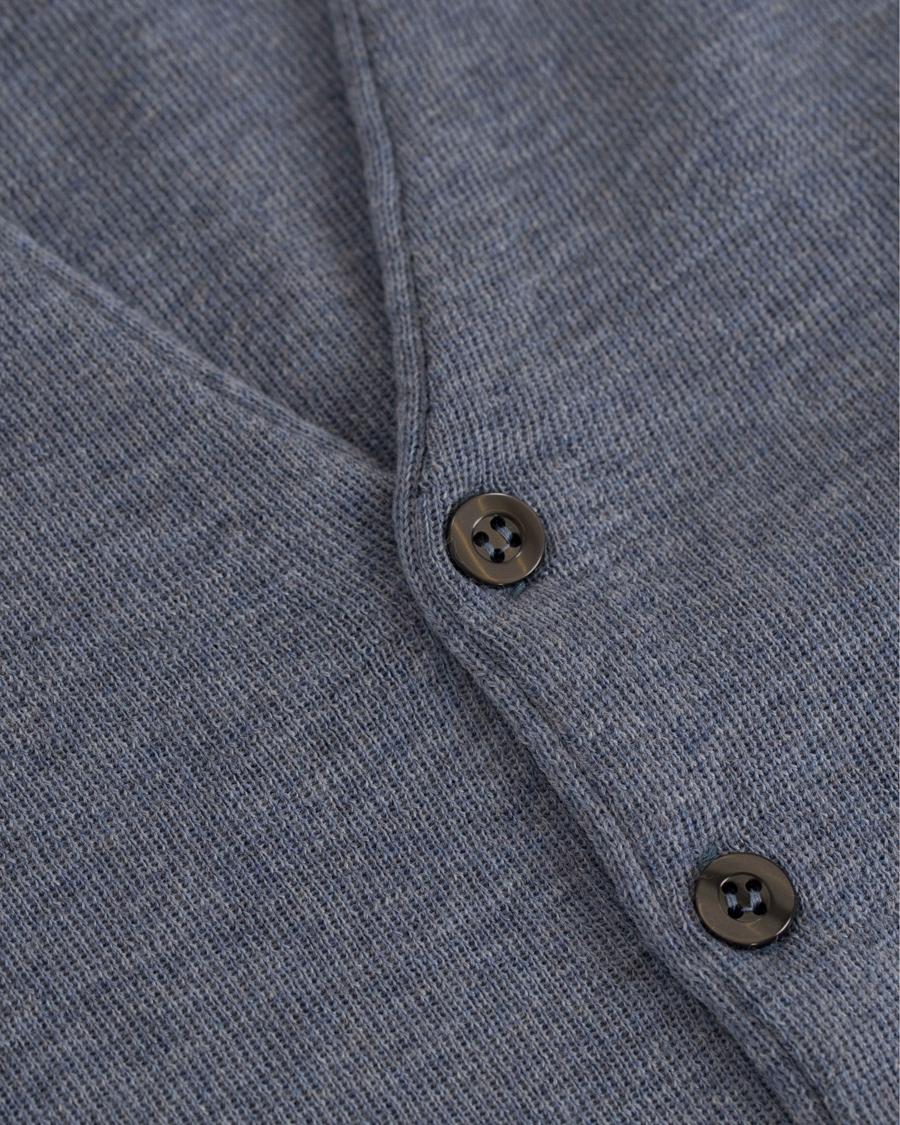 Herre | Gensere | Oscar Jacobson | Tailor Extrafine Merino Wool Waistcoat Blue Melange