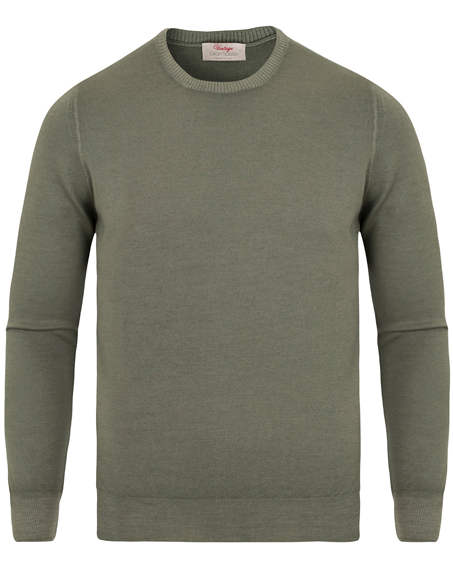 Herre | Gensere | Gran Sasso | Merino Vintage Fashion Fit Pullover Green