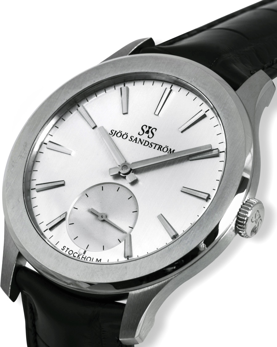 Herre | Sjöö Sandström Royal Capital Silver with Black Alligator 40 mm | Sjöö Sandström | Royal Capital Silver with Black Alligator 40 mm