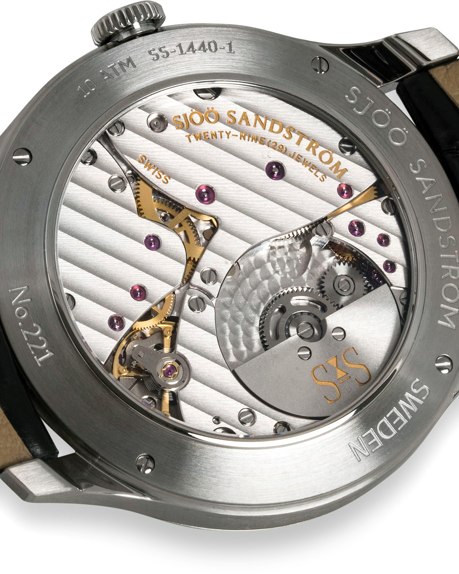 Herre | Sjöö Sandström Royal Capital Silver with Black Alligator 40 mm | Sjöö Sandström | Royal Capital Silver with Black Alligator 40 mm
