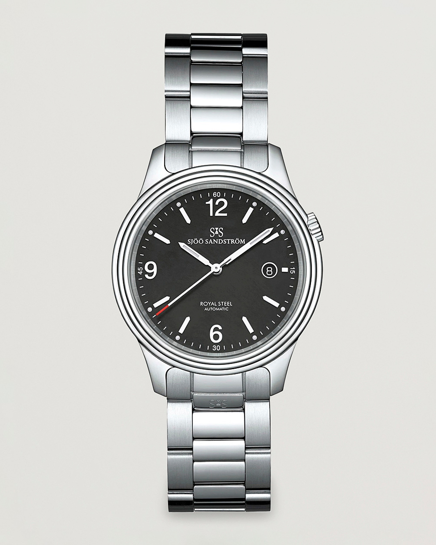 Herre | Sjöö Sandström Royal Steel Classic 41mm Black and Steel | Sjöö Sandström | Royal Steel Classic 41mm Black and Steel