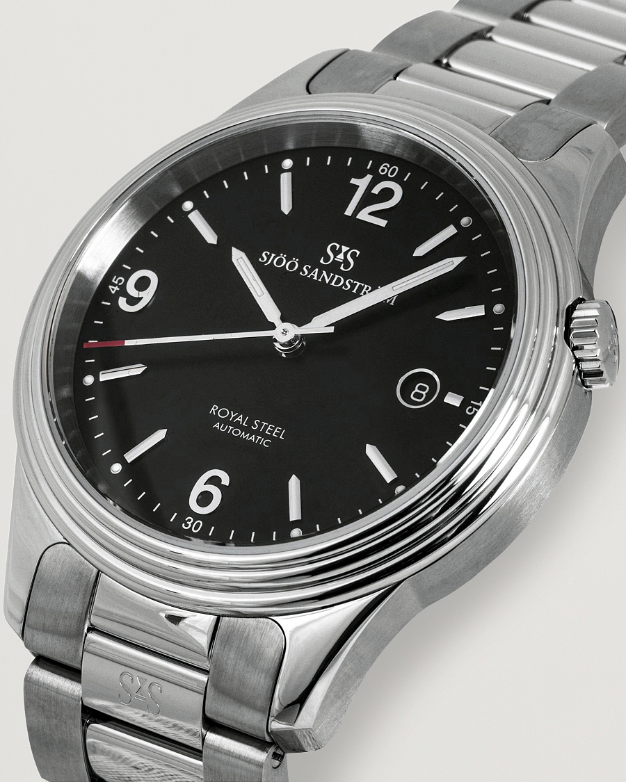 Herre | Sjöö Sandström Royal Steel Classic 41mm Black and Steel | Sjöö Sandström | Royal Steel Classic 41mm Black and Steel