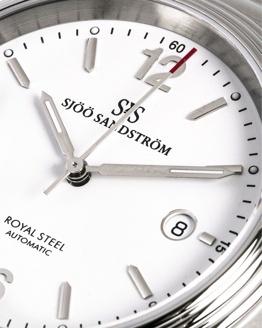 Herre | Sjöö Sandström Royal Steel Classic 41mm White and Steel | Sjöö Sandström | Royal Steel Classic 41mm White and Steel
