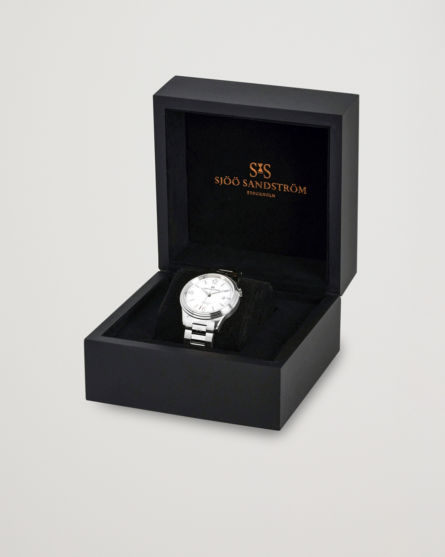 Herre | Sjöö Sandström Royal Steel Classic 41mm White and Steel | Sjöö Sandström | Royal Steel Classic 41mm White and Steel