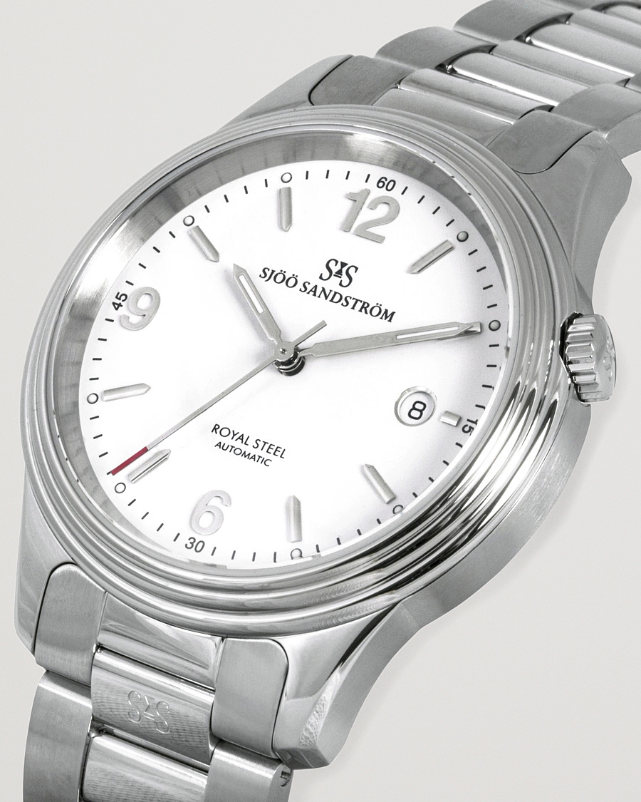 Herre | Sjöö Sandström Royal Steel Classic 41mm White and Steel | Sjöö Sandström | Royal Steel Classic 41mm White and Steel