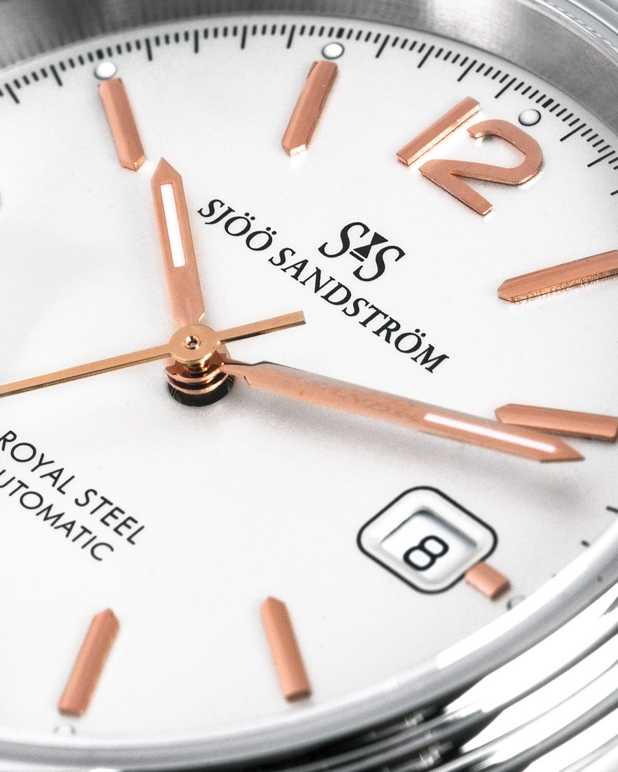 Herre | Sjöö Sandström Royal Steel Classic 41mm Ivory and Brown Alligator | Sjöö Sandström | Royal Steel Classic 41mm Ivory and Brown Alligator