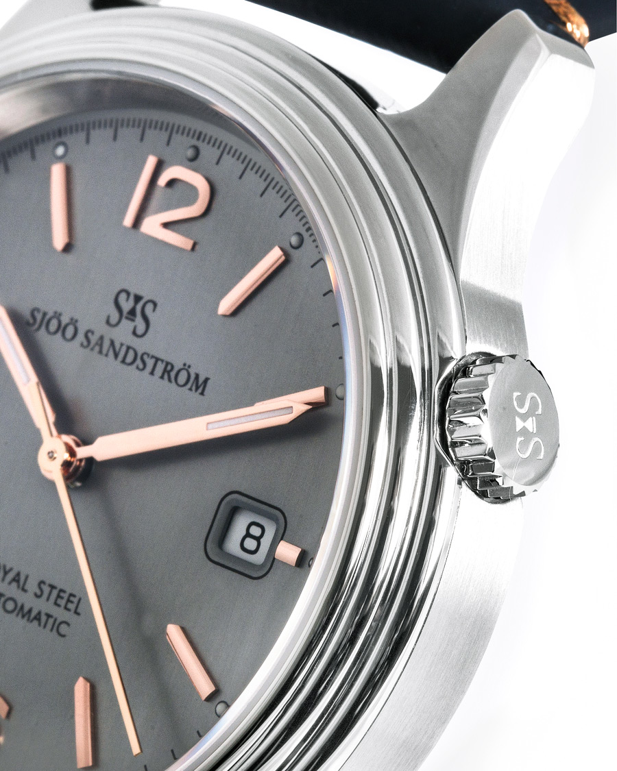 Herre | Sjöö Sandström Royal Steel Classic 41mm Grey and Blue Calf | Sjöö Sandström | Royal Steel Classic 41mm Grey and Blue Calf