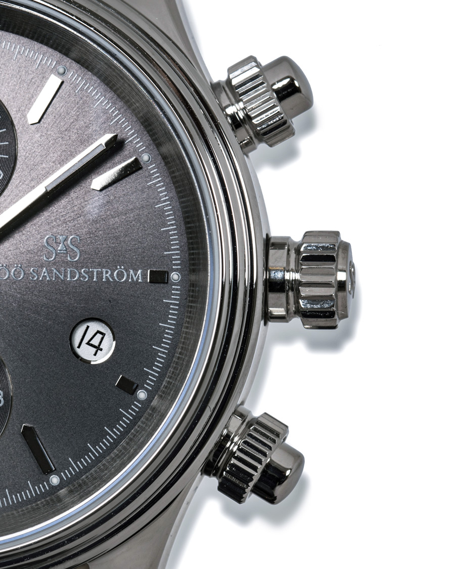 Herre | Sjöö Sandström Royal Steel Chronograph Grey and Grey Alligator 42 mm | Sjöö Sandström | Royal Steel Chronograph Grey and Grey Alligator 42 mm