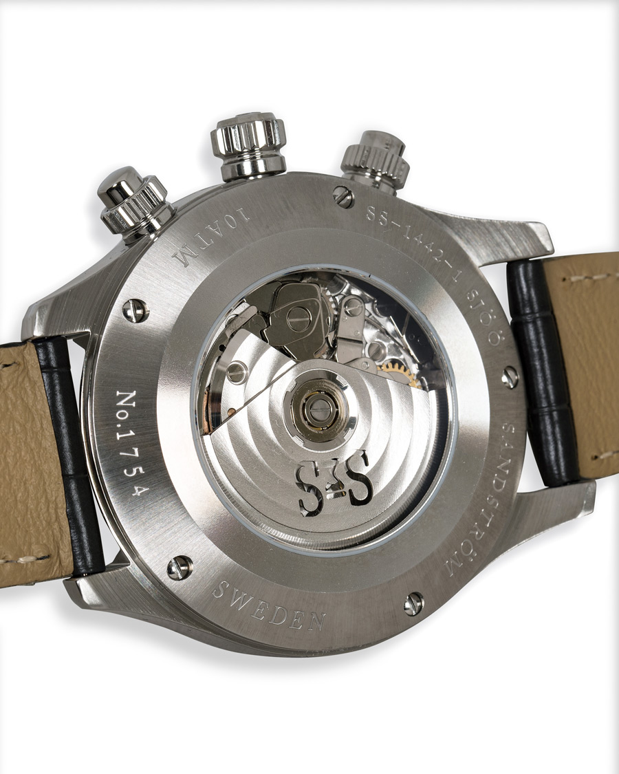 Herre | Sjöö Sandström Royal Steel Chronograph Grey and Grey Alligator 42 mm | Sjöö Sandström | Royal Steel Chronograph Grey and Grey Alligator 42 mm
