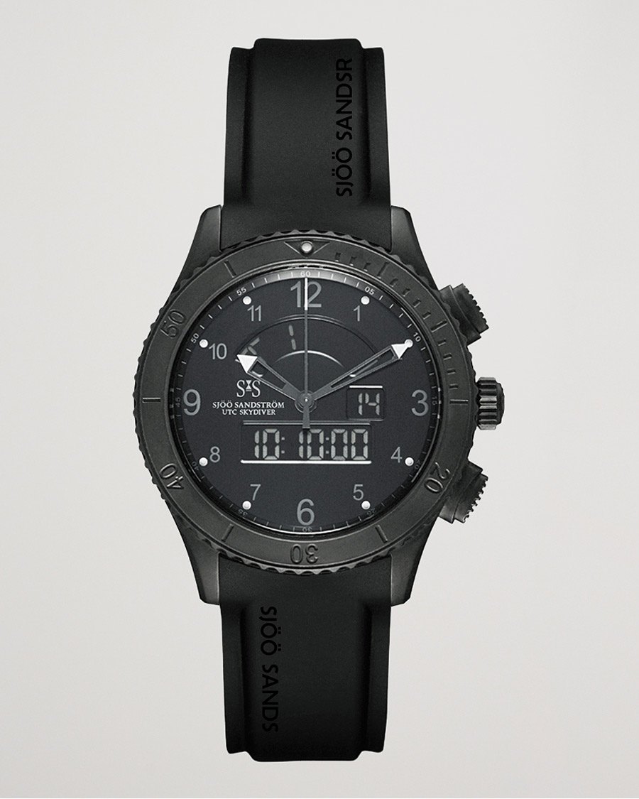 Herre | Sjöö Sandström UTC Skydiver 44,2mm Black Night and Black Rubber | Sjöö Sandström | UTC Skydiver 44,2mm Black Night and Black Rubber