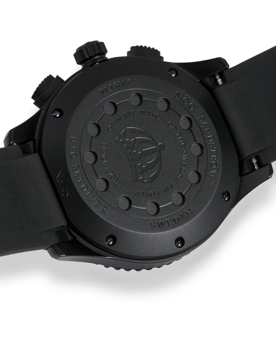 Herre | Sjöö Sandström UTC Skydiver 44,2mm Black Night and Black Rubber | Sjöö Sandström | UTC Skydiver 44,2mm Black Night and Black Rubber