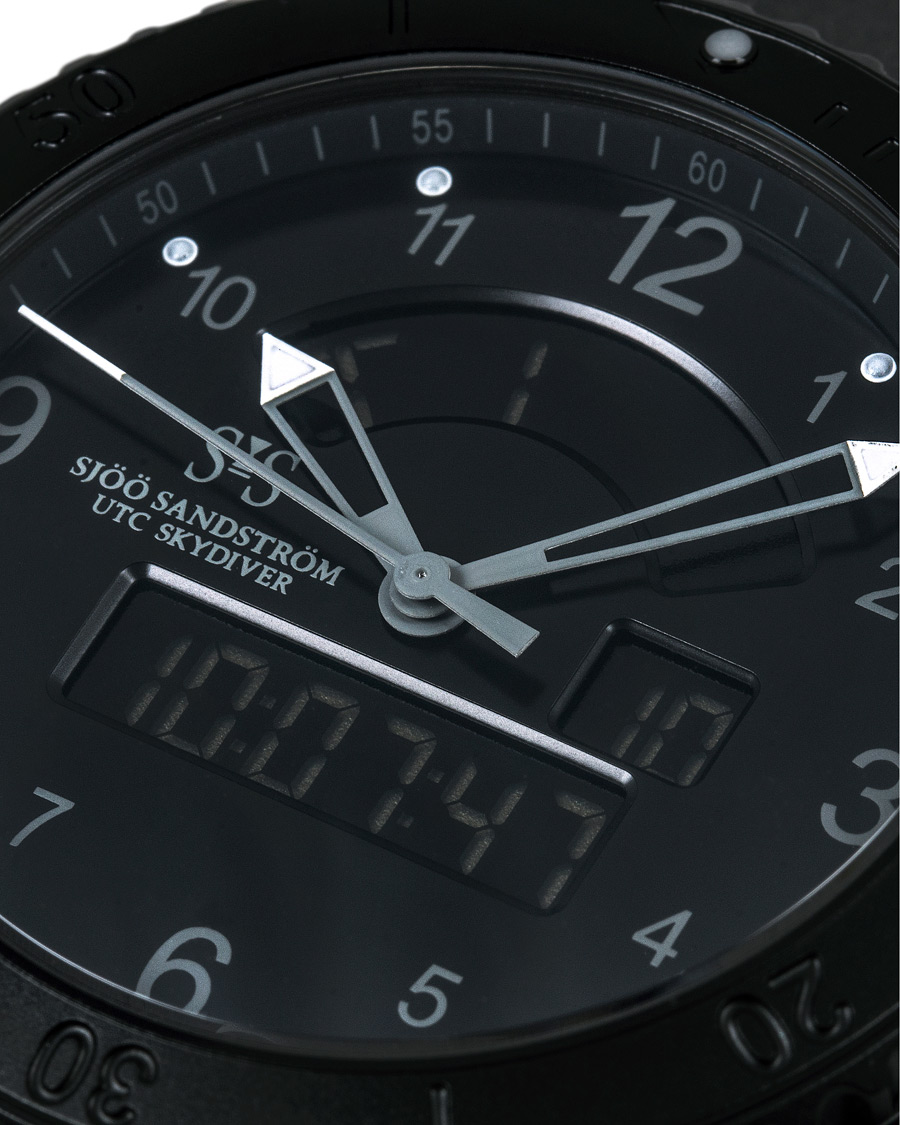 Herre | Sjöö Sandström UTC Skydiver 44,2mm Black Night and Black Rubber | Sjöö Sandström | UTC Skydiver 44,2mm Black Night and Black Rubber