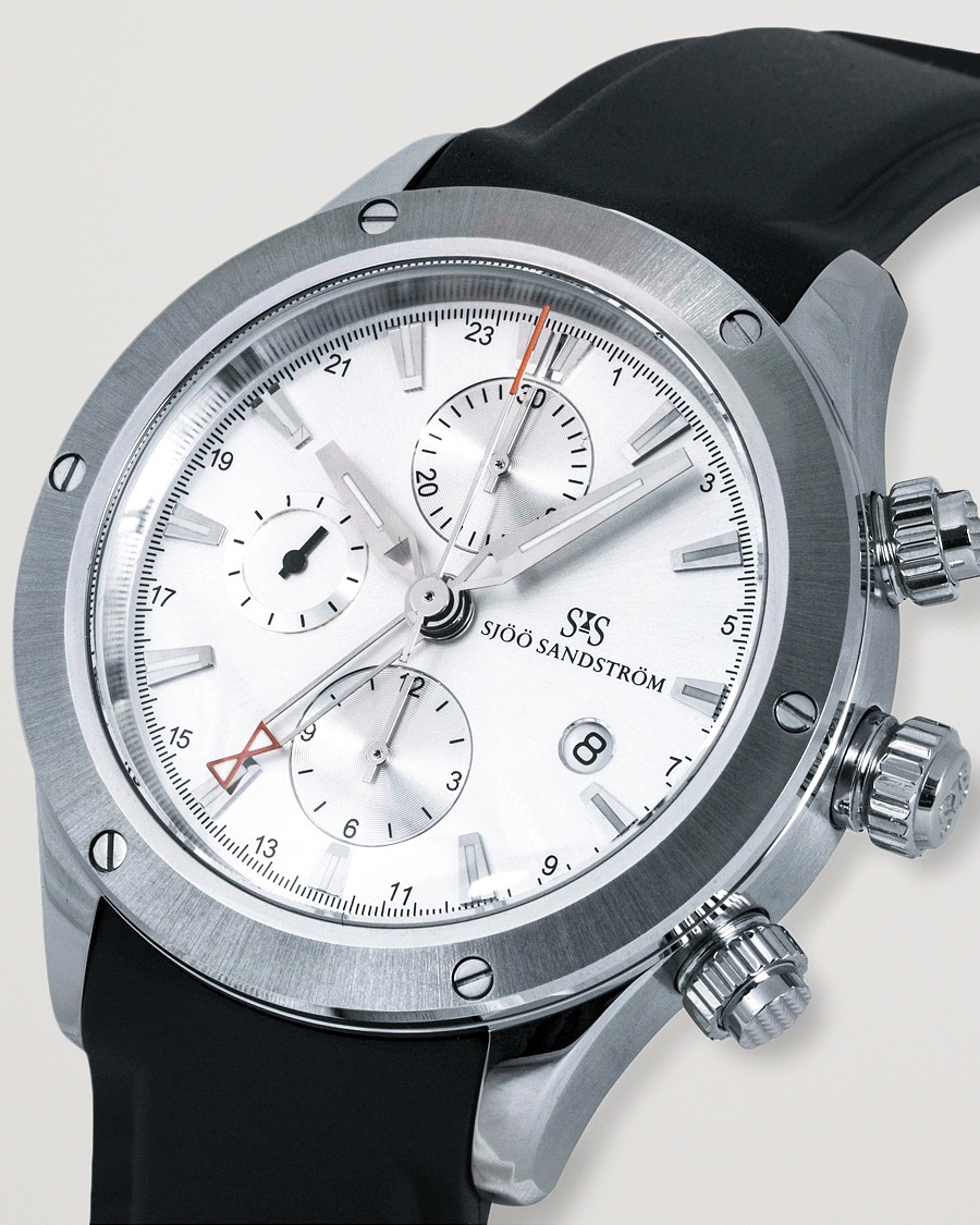 Herre | Fine watches | Sjöö Sandström | UTC Extreme 44,2mm Silver and Black Rubber