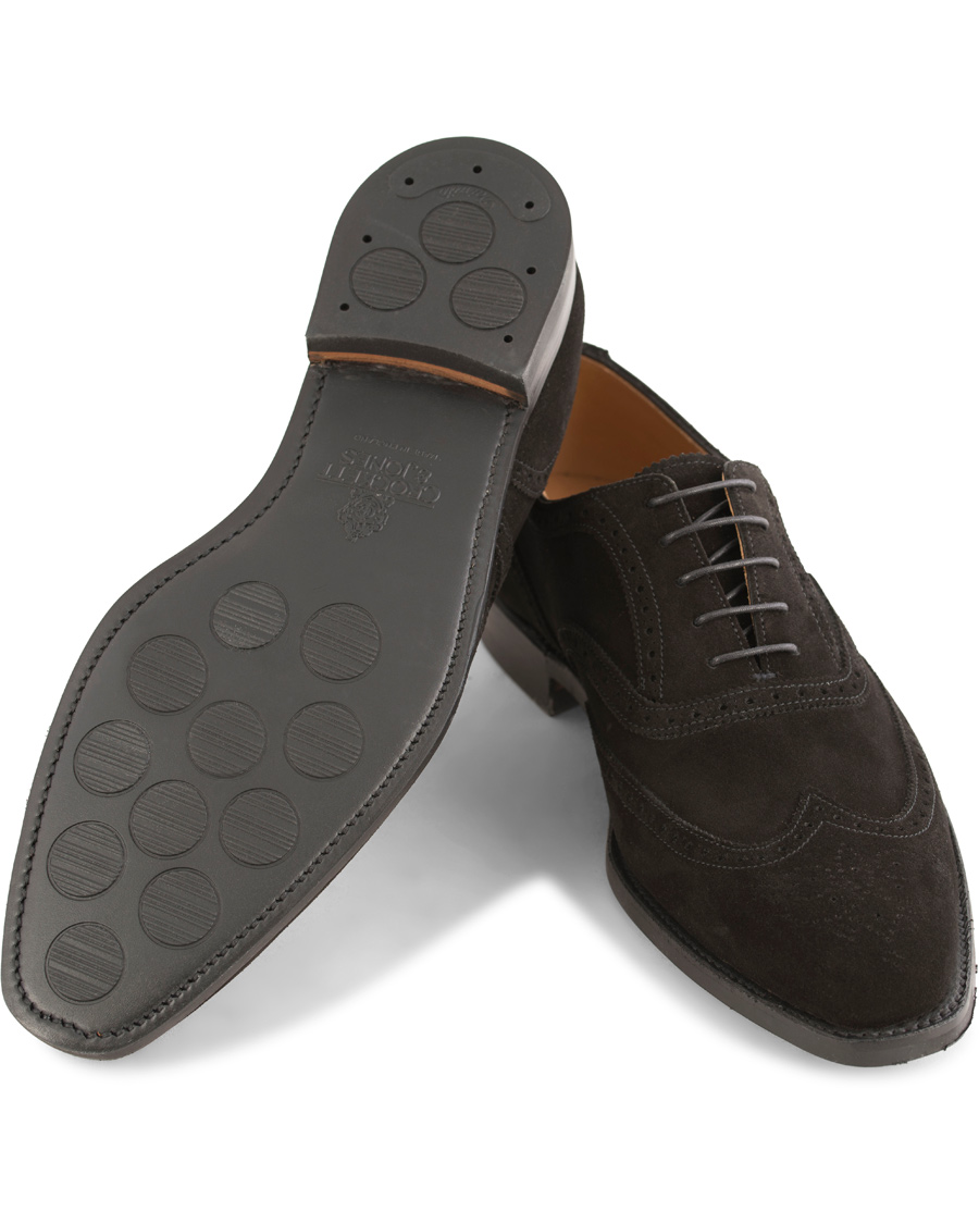 Herre | Crockett & Jones Gerrard Brogue City Sole Black Suede | Crockett & Jones | Gerrard Brogue City Sole Black Suede
