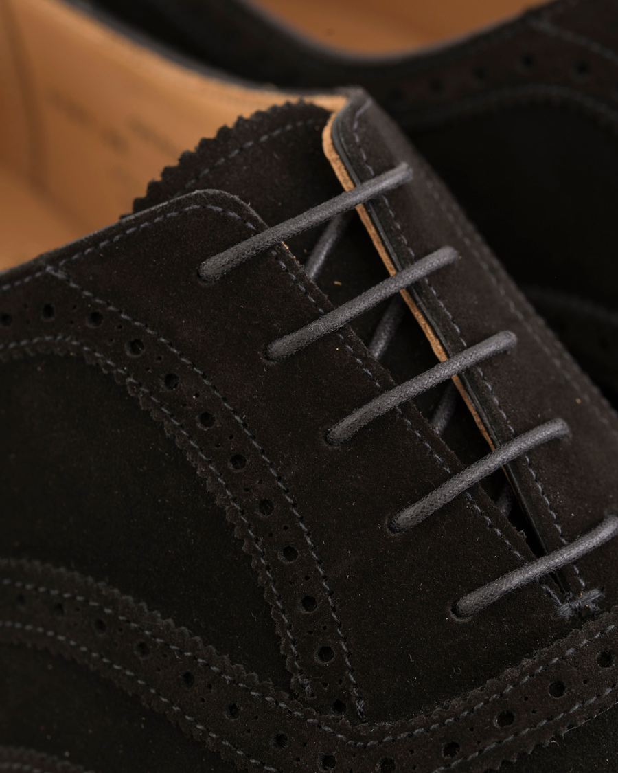 Herre | Crockett & Jones Gerrard Brogue City Sole Black Suede | Crockett & Jones | Gerrard Brogue City Sole Black Suede