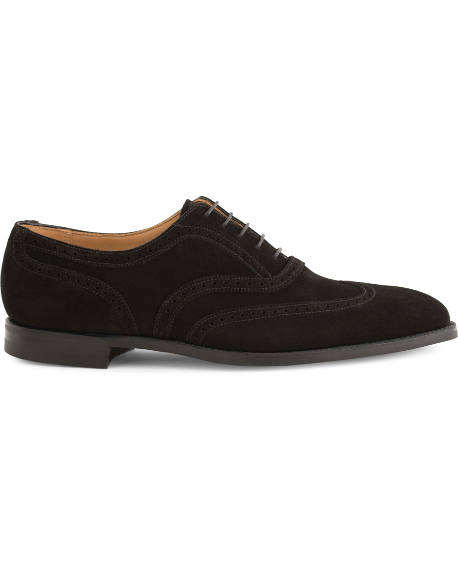 Herre | Crockett & Jones Gerrard Brogue City Sole Black Suede | Crockett & Jones | Gerrard Brogue City Sole Black Suede