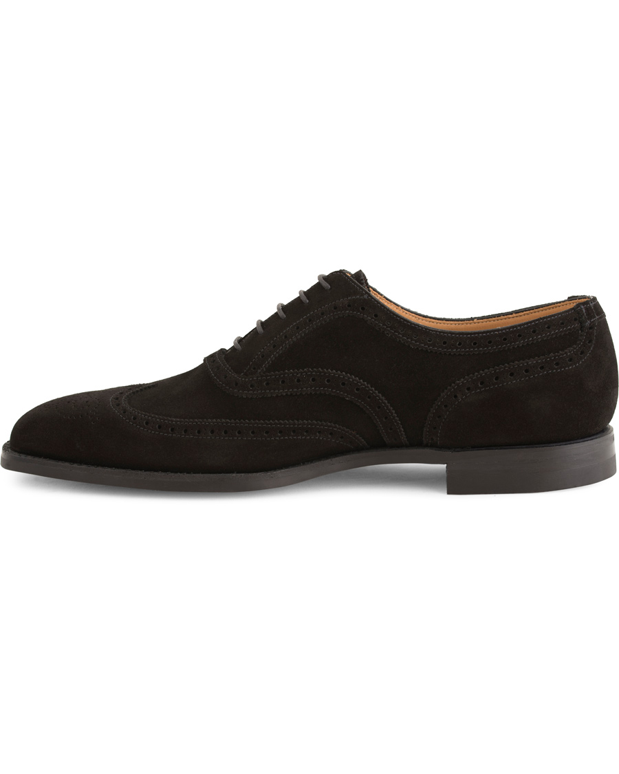 Herre | Crockett & Jones Gerrard Brogue City Sole Black Suede | Crockett & Jones | Gerrard Brogue City Sole Black Suede