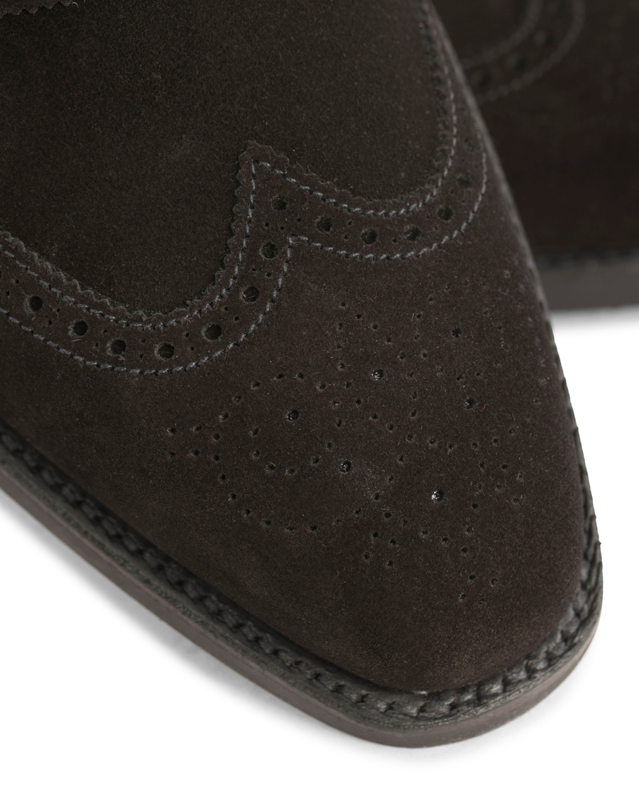 Herre | Crockett & Jones Gerrard Brogue City Sole Black Suede | Crockett & Jones | Gerrard Brogue City Sole Black Suede