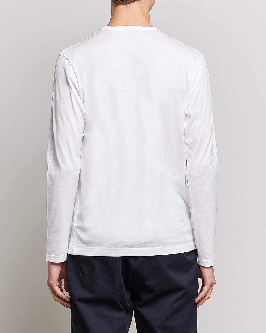 Herre | T-Shirts | Sunspel | Long Sleeve Crew Neck Cotton Tee White