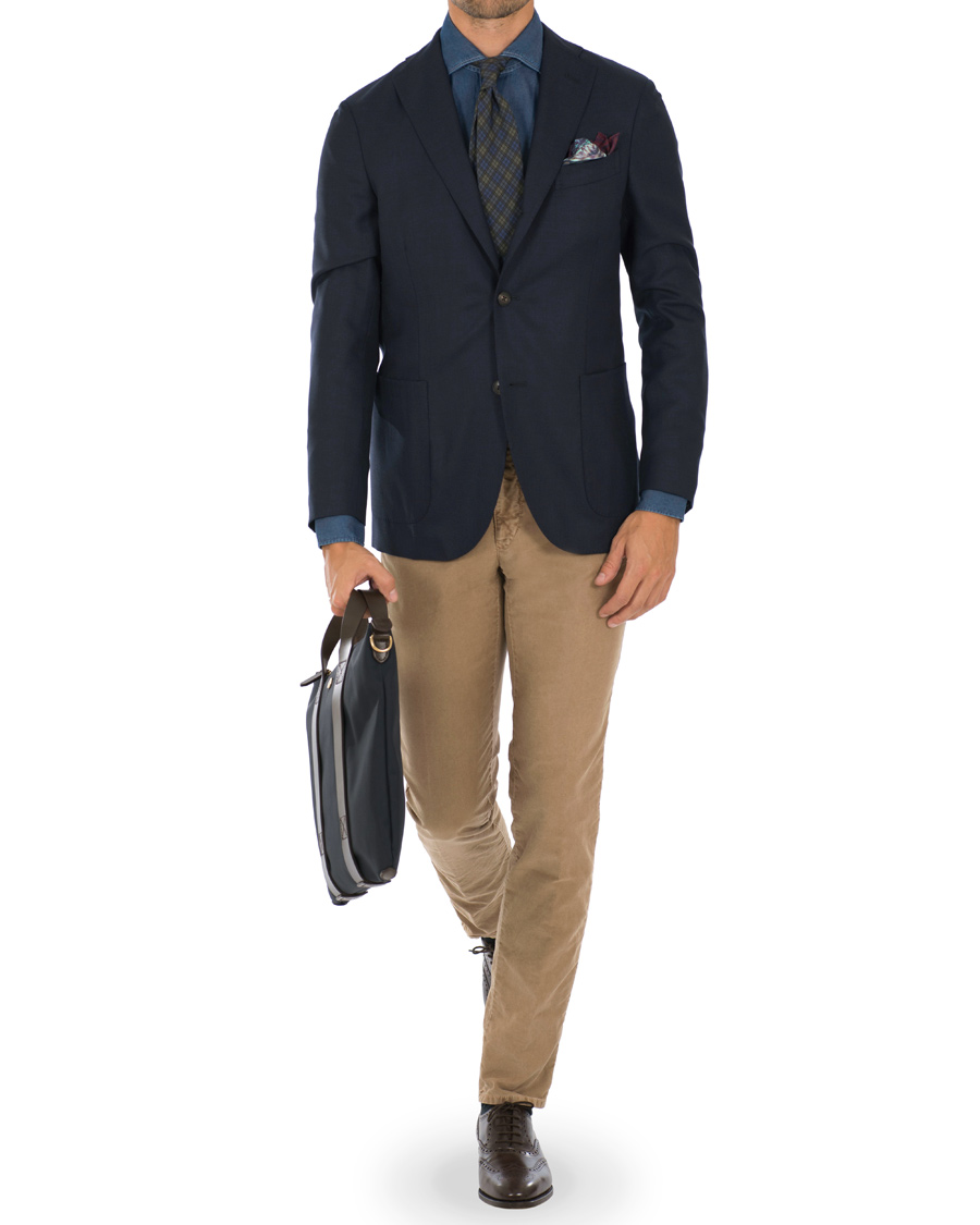 Herre | Dressjakker | Boglioli | K Jacket Patch Pocket Wool Blazer Navy