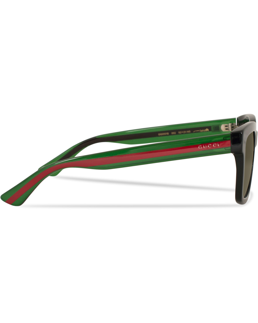 Herre | Gucci GG0001S Sunglasses Black/Green | Gucci | GG0001S Sunglasses Black/Green