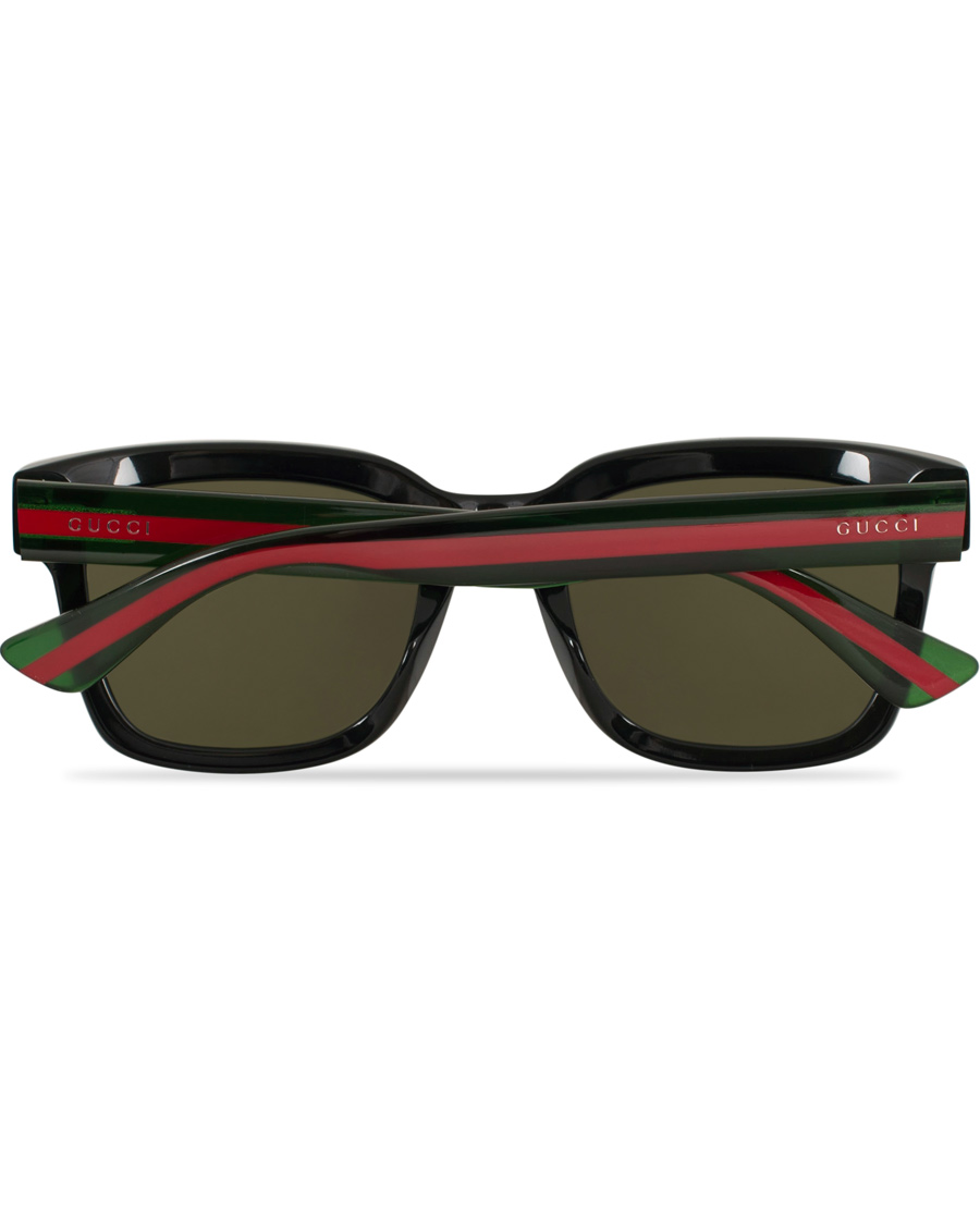 Herre | Gucci GG0001S Sunglasses Black/Green | Gucci | GG0001S Sunglasses Black/Green