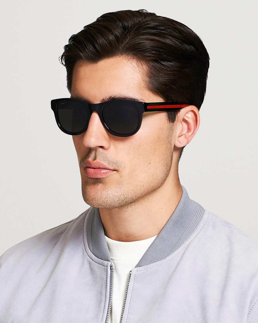 Herre | Buede solbriller | Gucci | GG0003S Sunglasses Black/Green/Grey
