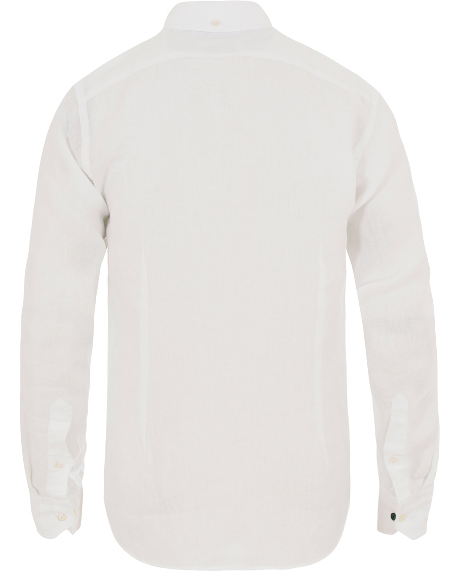 Herre | Skjorter | Eton | Slim Fit Linen Button Down Shirt White