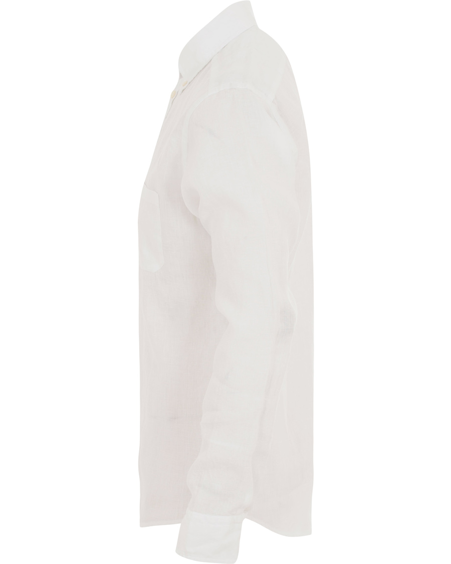 Herre | Skjorter | Eton | Slim Fit Linen Button Down Shirt White