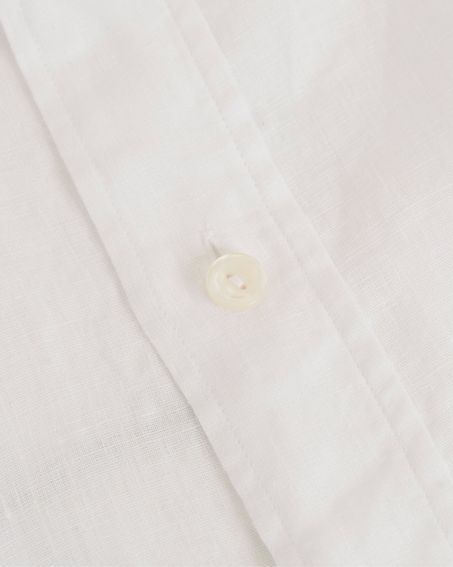 Herre | Skjorter | Eton | Slim Fit Linen Button Down Shirt White