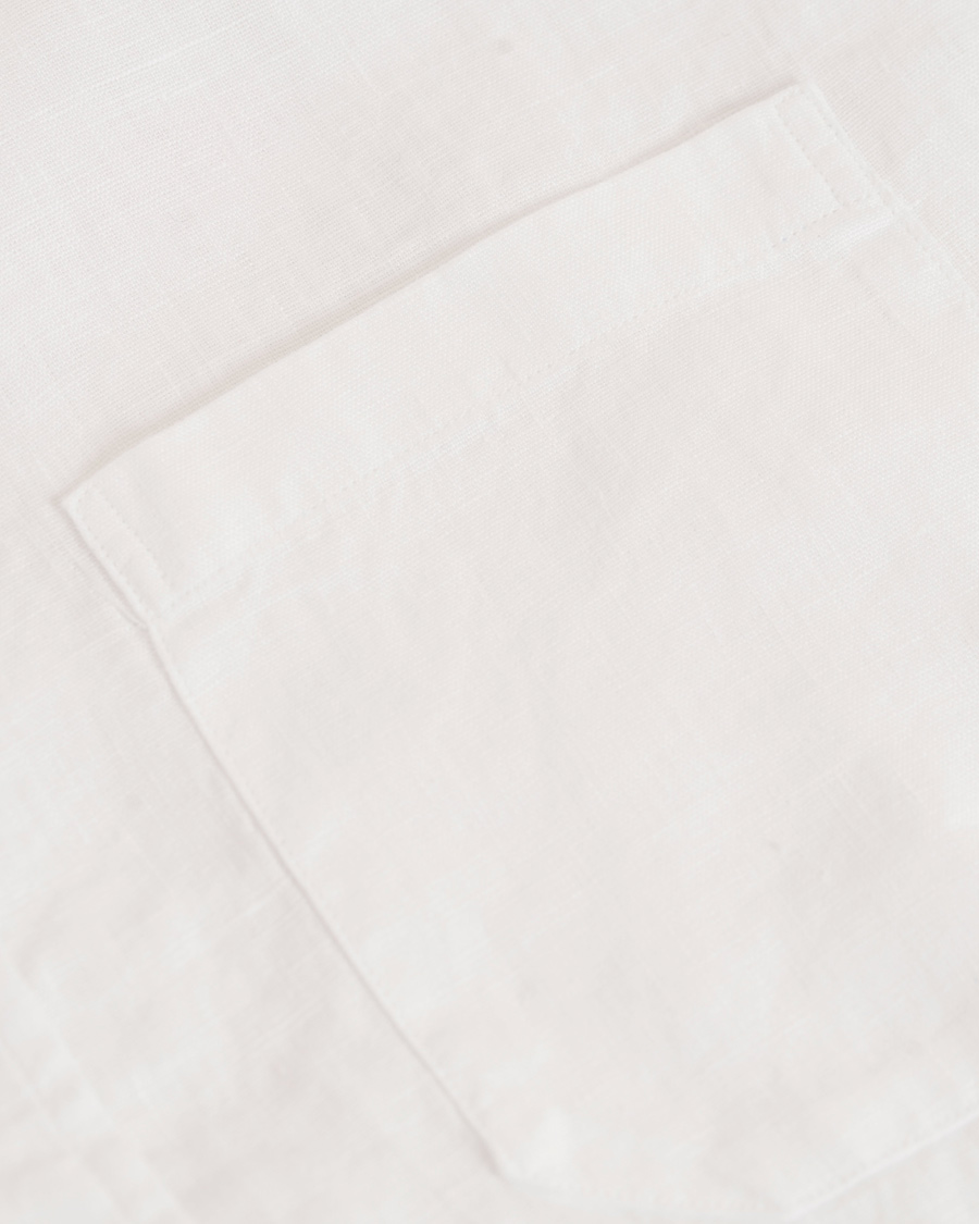 Herre | Skjorter | Eton | Slim Fit Linen Button Down Shirt White