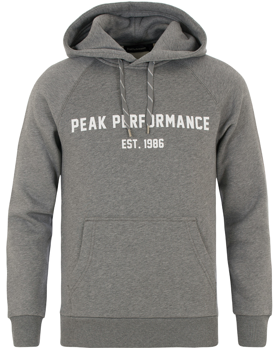 Peak Performance Logo Hoodie Grey hos CareOfCarl.no