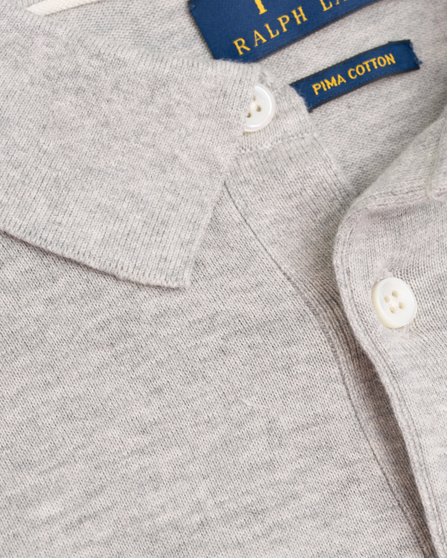 Herre | Gensere | Polo Ralph Lauren | Pima Cotton Knitted Polo Grey Heather