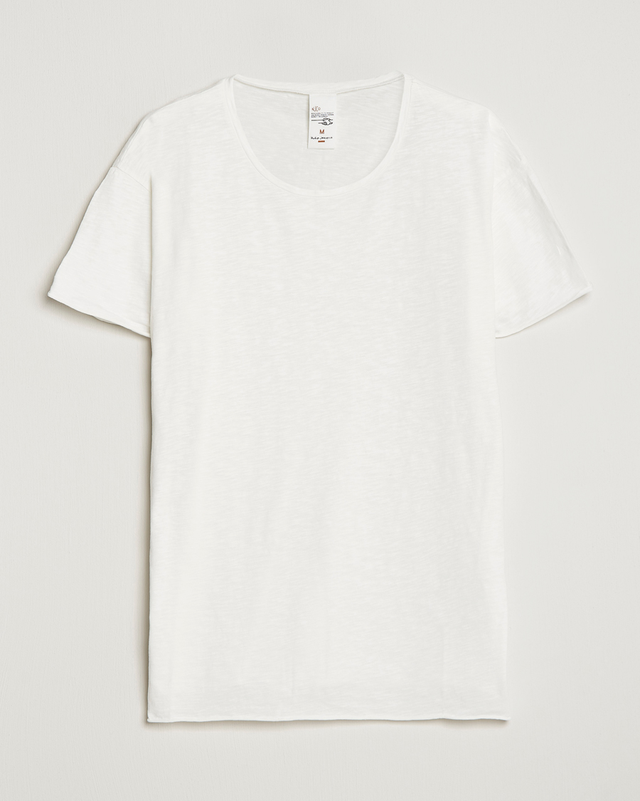Herre | T-Shirts | Nudie Jeans | Roger Slub Crew Neck Tee Off White